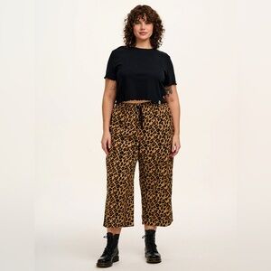 Lucy & Yak Cropped “Chuck” Pants in Leopard - Wide Leg